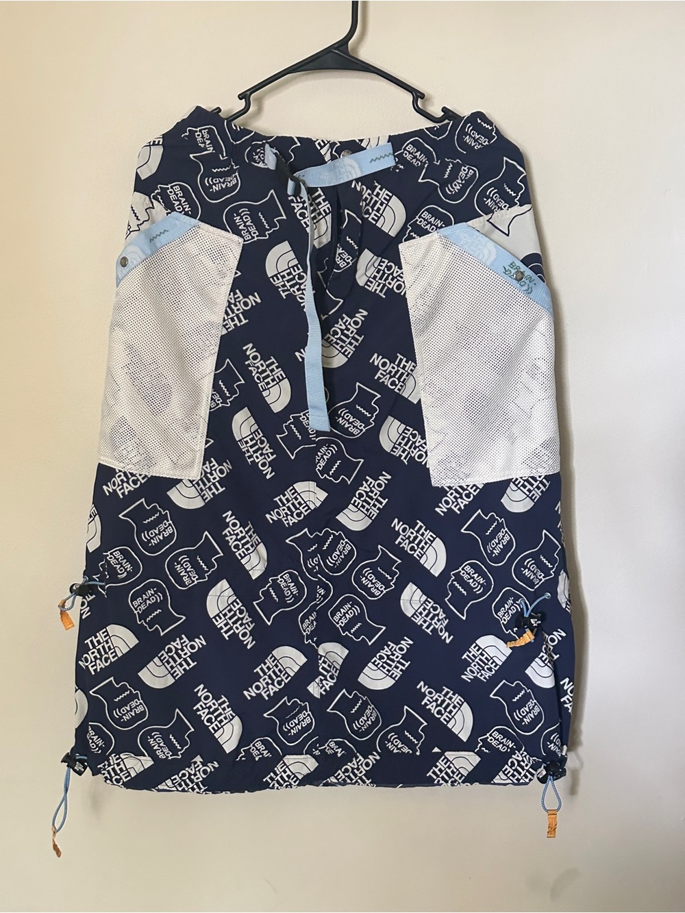 The North Face Navy Logo-Print Mini Skirt with White Mesh Panels